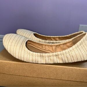Lucky Brand Cream Tweed Ballet Flats